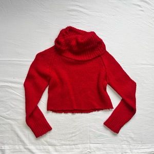 Twiggy Red Turtleneck Sweater